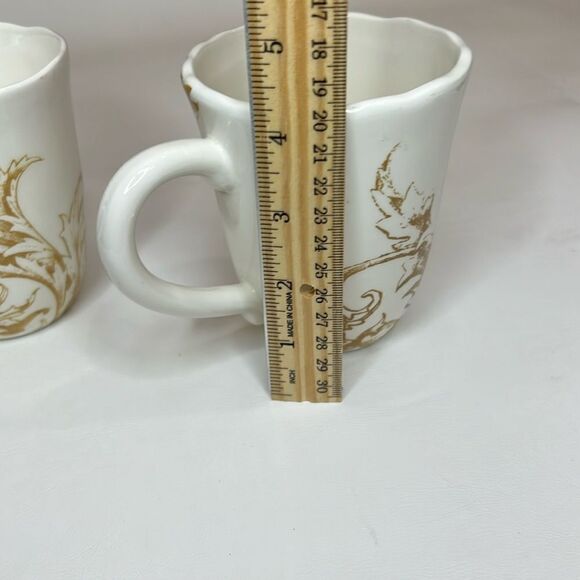 Reba Harmony For The Home Coffee Cups Mugs Set 2 Christmas White Red Gold Scroll - Picture 4 of 5